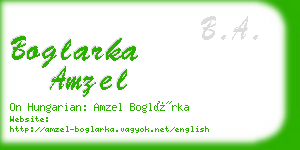boglarka amzel business card